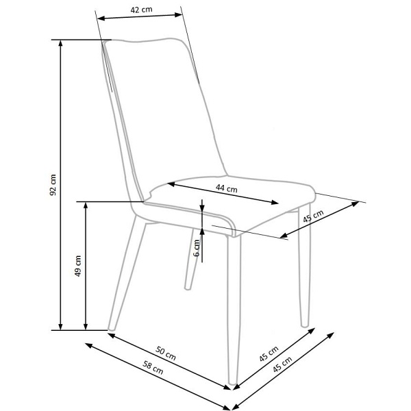 Krzesło K368 popielaty / czarny - Halmar