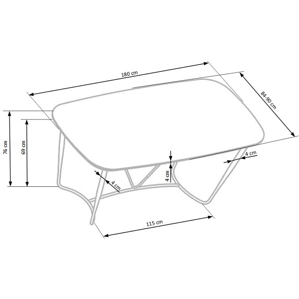 Stół MANCHESTER , blat - orzech, nogi - czarny / złoty - Halmar
