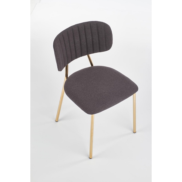 Krzesło K362 , tapicerka - ciemny popiel, nogi - złoty - Halmar
