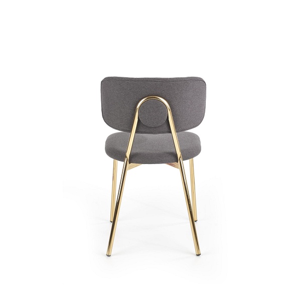 Krzesło K362 , tapicerka - ciemny popiel, nogi - złoty - Halmar