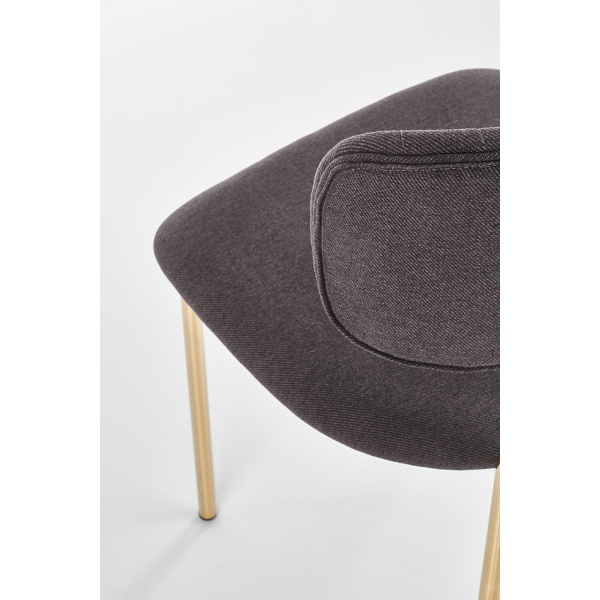 Krzesło K362 , tapicerka - ciemny popiel, nogi - złoty - Halmar