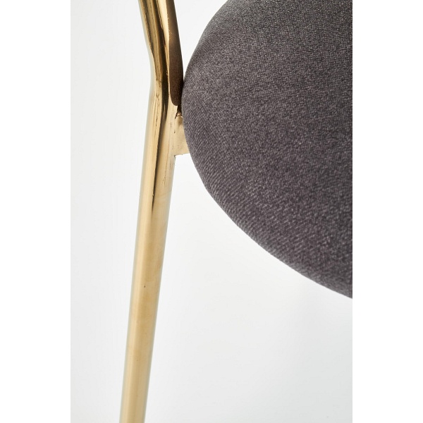 Krzesło K362 , tapicerka - ciemny popiel, nogi - złoty - Halmar