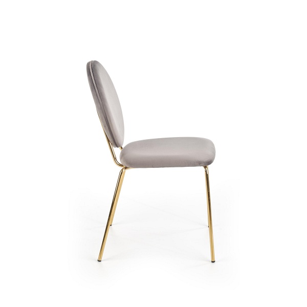 Krzesło K363 , tapicerka - popielaty, nogi - złoty - Halmar