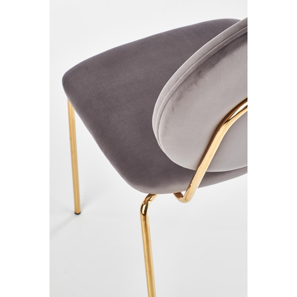 Krzesło K363 , tapicerka - popielaty, nogi - złoty - Halmar