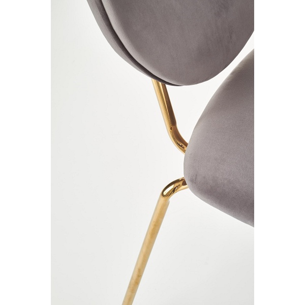 Krzesło K363 , tapicerka - popielaty, nogi - złoty - Halmar
