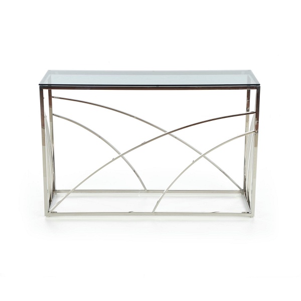 KN5 kosolka, stelaż - srebrny, szkło - dymiony - Halmar