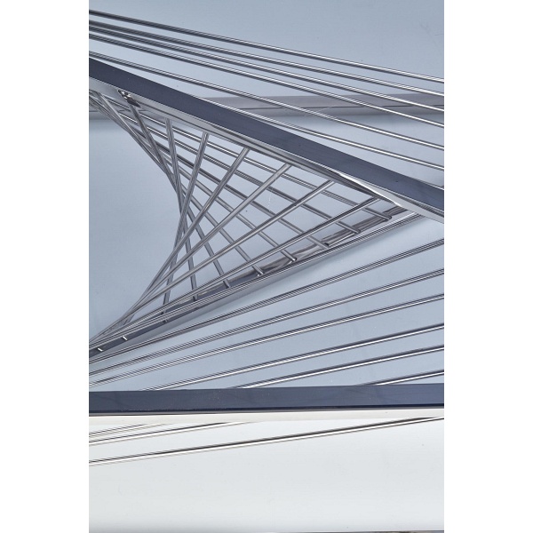 Ława INFINITY , stelaż - srebrny, szkło - dymiony - Halmar