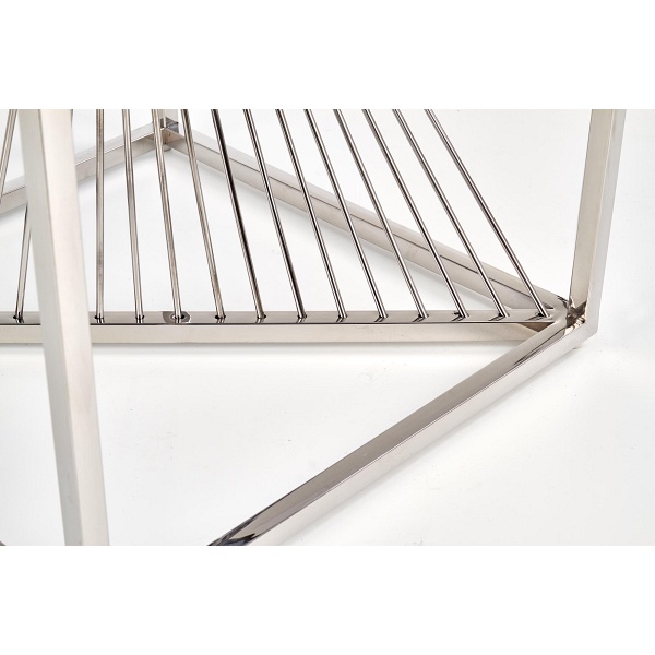 Ława INFINITY KWADRAT , stelaż - srebrny, szkło - dymiony - Halmar