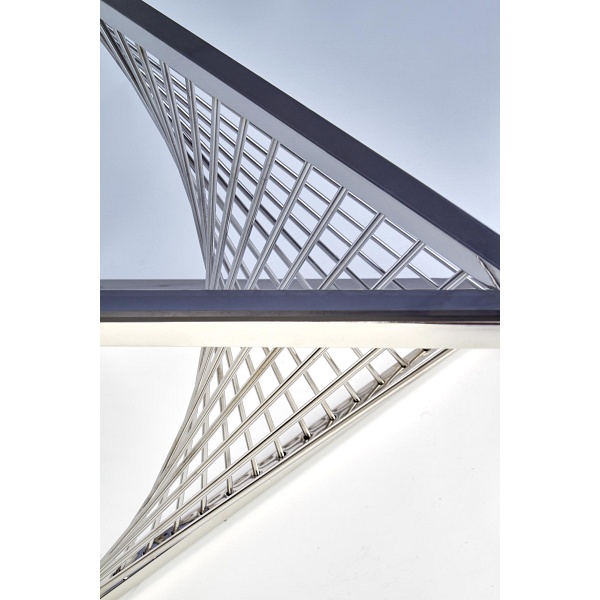 Ława INFINITY KWADRAT , stelaż - srebrny, szkło - dymiony - Halmar