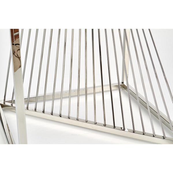 Ława INFINITY KWADRAT , stelaż - srebrny, szkło - dymiony - Halmar