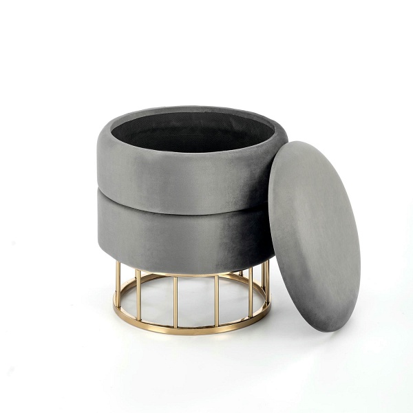 Pufa MINTY popielaty / złoty - Halmar