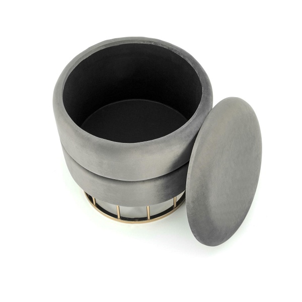 Pufa MINTY popielaty / złoty - Halmar