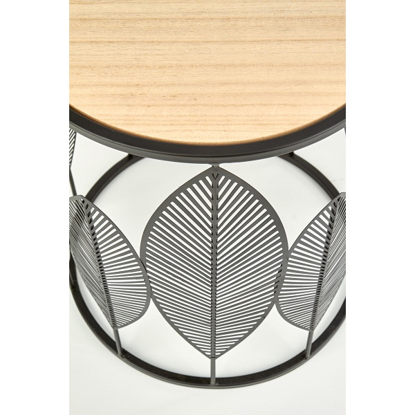 FOLLA zestaw 2 ław czarny / naturalny - Halmar