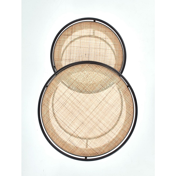 MANADO zestaw 2 ław czarny / naturalny - Halmar