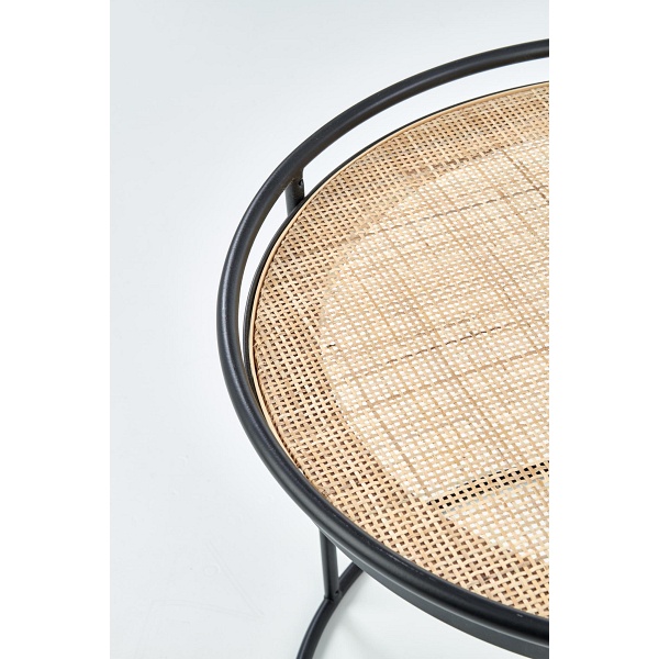 MANADO zestaw 2 ław czarny / naturalny - Halmar