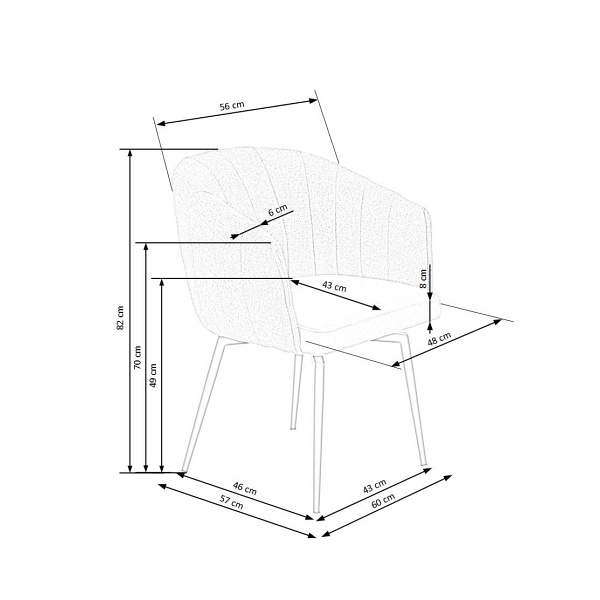Krzesło K378 z funkcją obracania popielaty - Halmar
