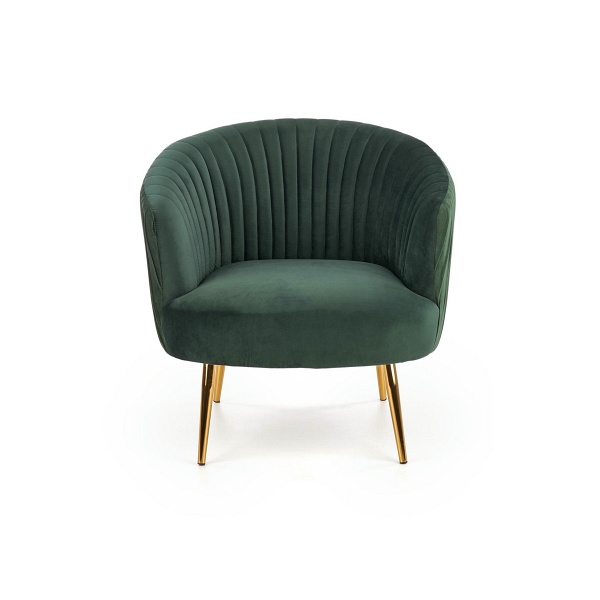 Fotel CROWN wypoczynkowy ciemny zielony / złoty - Halmar