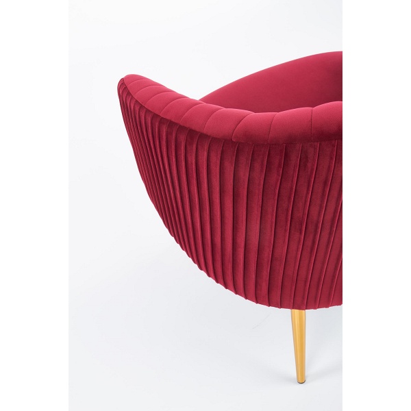 Fotel CROWN wypoczynkowy bordowy / złoty - Halmar