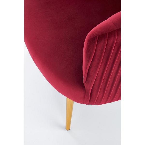 Fotel CROWN wypoczynkowy bordowy / złoty - Halmar