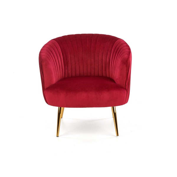 Fotel CROWN wypoczynkowy bordowy / złoty - Halmar