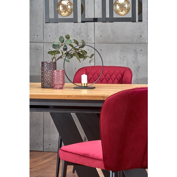 Stół FERGUSON rozkładany blat - naturalny, nogi - czarny - Halmar