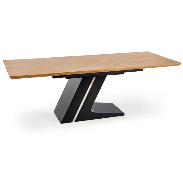 Stół FERGUSON rozkładany blat - naturalny, nogi - czarny - Halmar