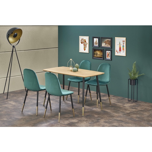 Stół TRIPOLIS , blat - dąb złoty, nogi - czarny - Halmar