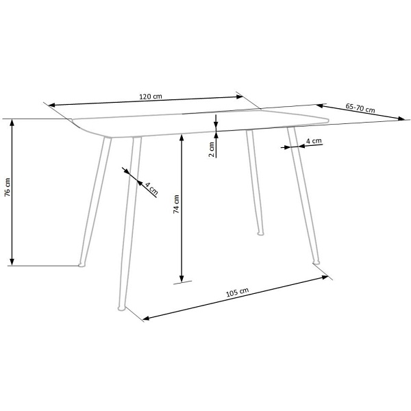 Stół TRIPOLIS , blat - dąb złoty, nogi - czarny - Halmar