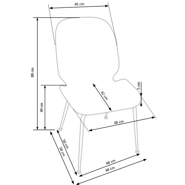 Krzesło K381 różowy / złoty - Halmar
