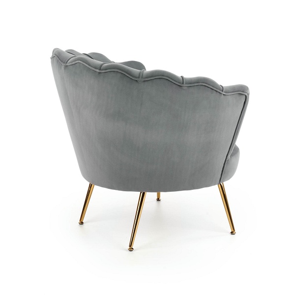 Fotel AMORINITO wypoczynkowy popielaty / złoty - Halmar