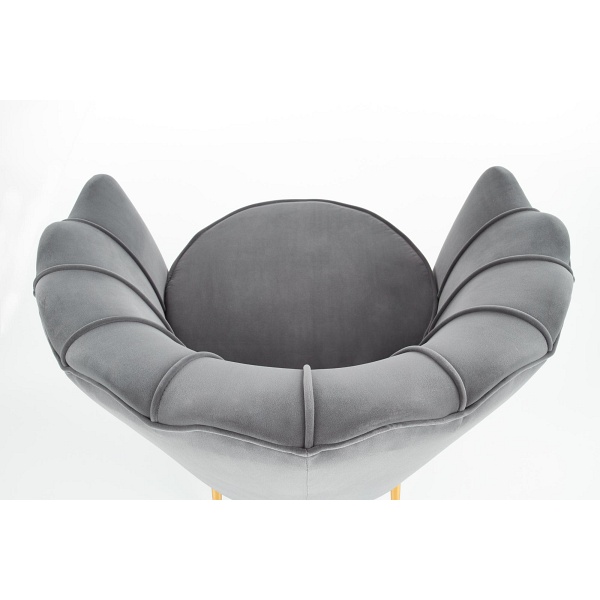 Fotel AMORINITO wypoczynkowy popielaty / złoty - Halmar