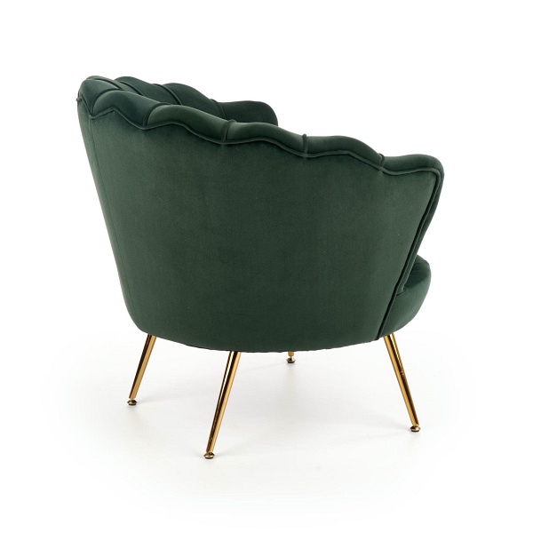 Fotel AMORINITO wypoczynkowy ciemny zielony / złoty - Halmar