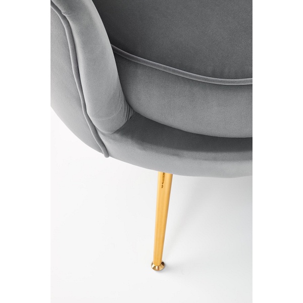 Fotel AMORINITO XL wypoczynkowy popielaty / złoty - Halmar