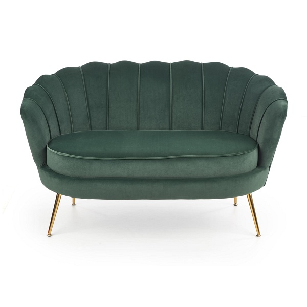 Fotel AMORINITO XL wypoczynkowy ciemny zielony / złoty - Halmar