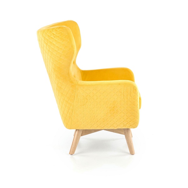 Fotel MARVEL wypoczynkowy żółty / naturalny - Halmar