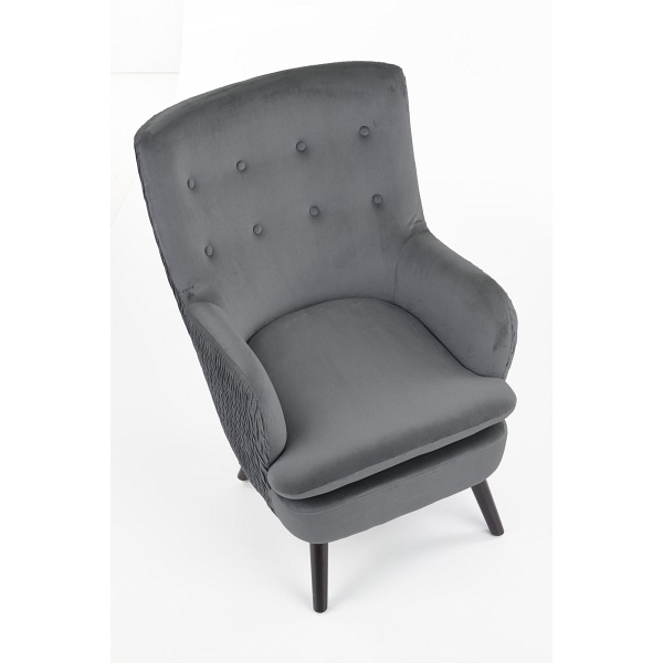 Fotel RAVEL wypoczynkowy popielaty / czarny - Halmar