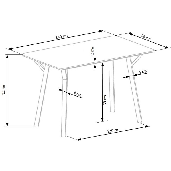 Stół BALROG , stelaż - czarny, blat - jasny popiel - Halmar