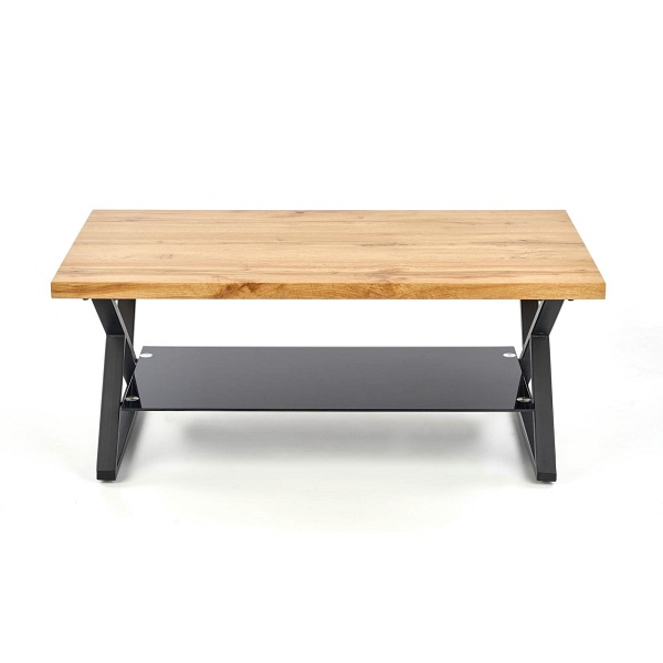 Ława XENA PROSTOKĄT czarny / naturalny - Halmar