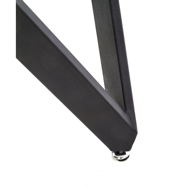 Stół GUSTIMO okrągły, blat - popielaty marmur, stelaż - czarny - Halmar