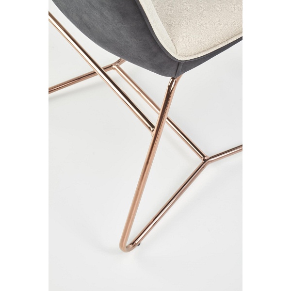 Krzesło K390 kremowy / ciemny popiel / złoty - Halmar