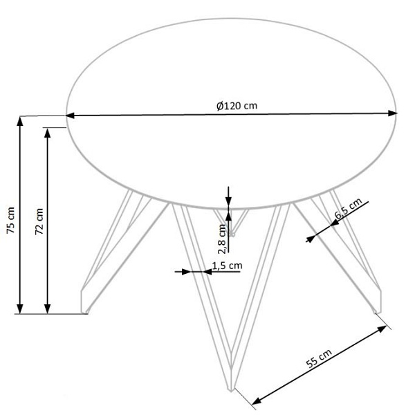 Stół MOZAMBIK , blat - dab złoty, stelaż - czarny - Halmar