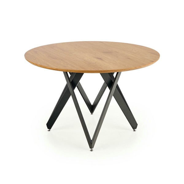 Stół MOZAMBIK , blat - dab złoty, stelaż - czarny - Halmar