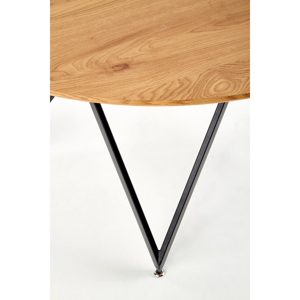 Stół MOZAMBIK , blat - dab złoty, stelaż - czarny - Halmar