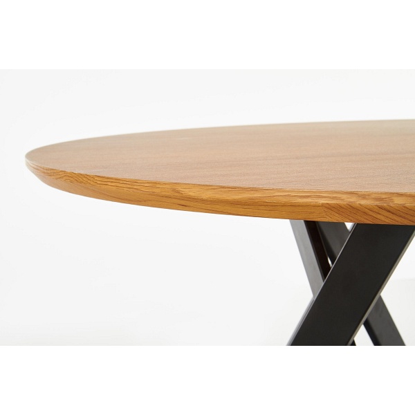 Stół MOZAMBIK , blat - dab złoty, stelaż - czarny - Halmar