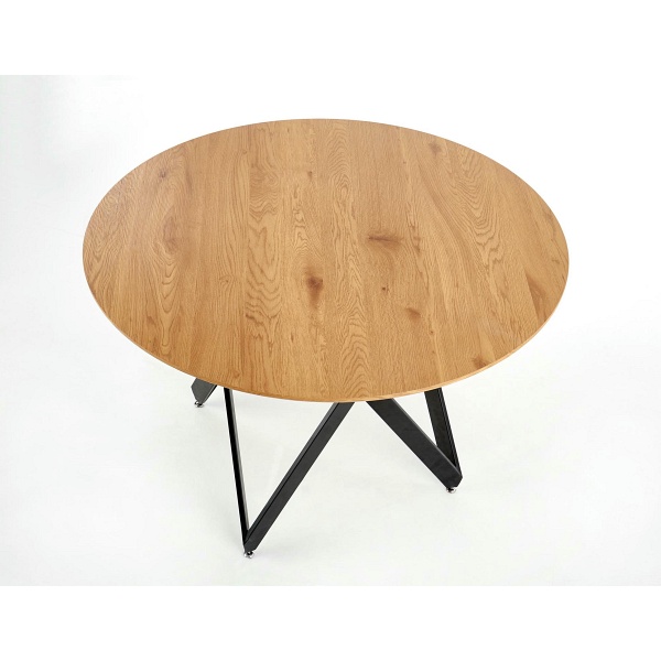 Stół MOZAMBIK , blat - dab złoty, stelaż - czarny - Halmar