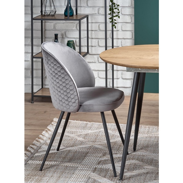 Stół COLORADO rozkładany, blat - dab złoty, stelaż - czarny - Halmar