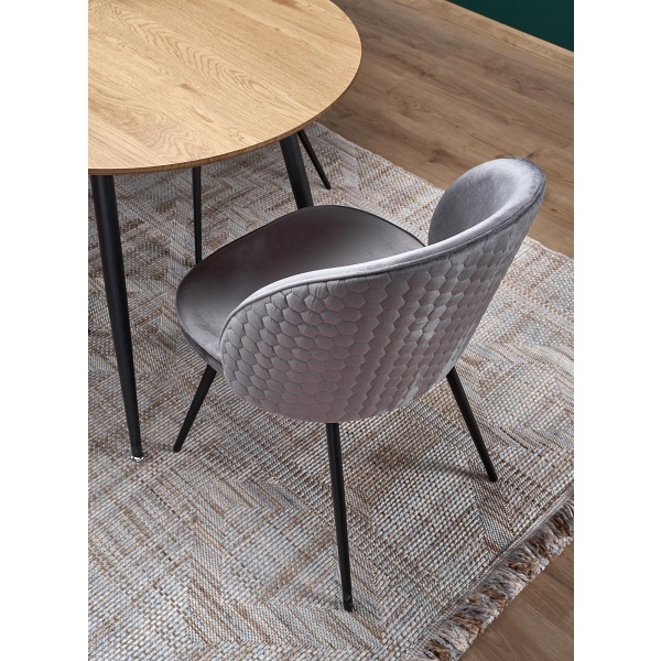 Stół COLORADO rozkładany, blat - dab złoty, stelaż - czarny - Halmar