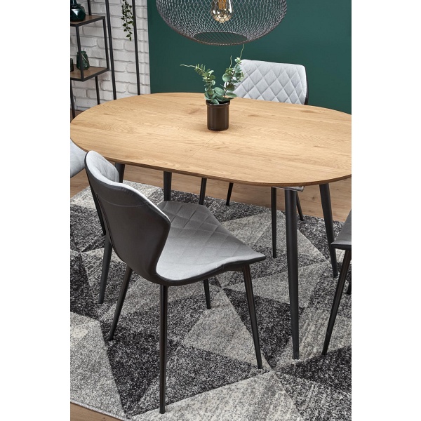 Stół COLORADO rozkładany, blat - dab złoty, stelaż - czarny - Halmar