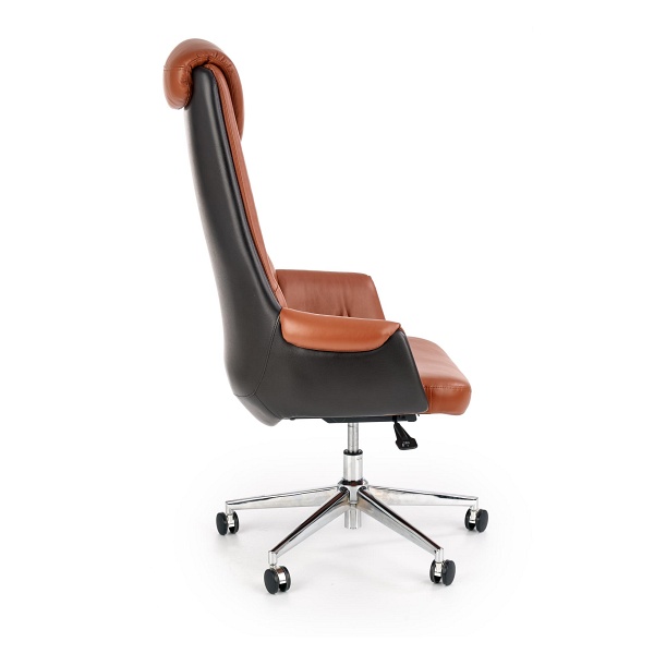 Fotel CALVANO gabinetowy ciemny brąz / jasny brąz - Halmar