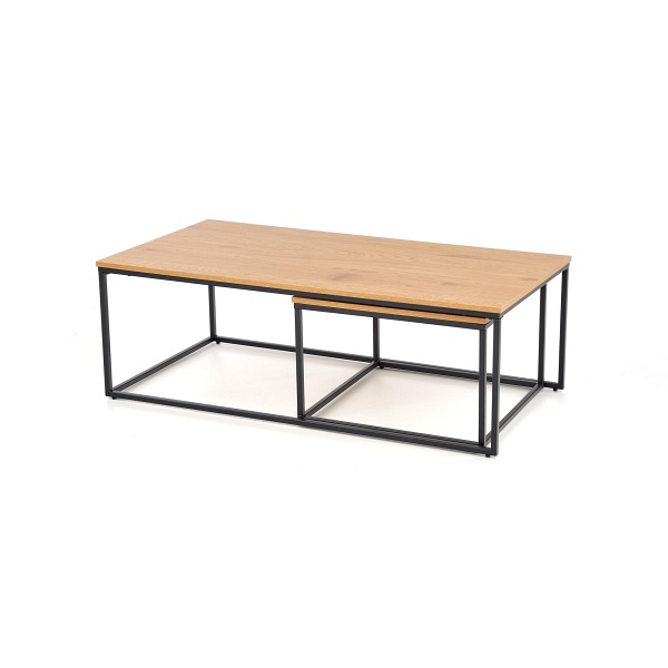 ALASKA zestaw 2 ław dąb złoty / czarny - Halmar